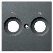 Накладка телевизионной розетки c надписью TV+FM System M Merten антрацит