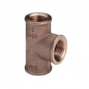 Тройник редукционный Viega 3130 - 3/4" x 1/2" x 1/2" (резьбовой, бронза без покрытия)