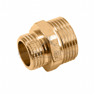 Ниппель латунный резьбовой переходной STOUT - 1"1/2 x 1"