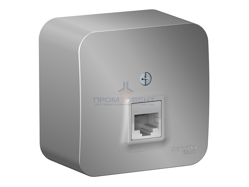 Розетка телефонная RJ11 Blanca Schneider Electric алюминий изол.пластина