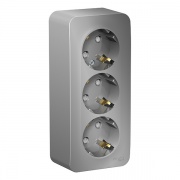 Розетка 3-ая с заземлением со шторками Blanca Schneider Electric 16А 250В алюминий изол.пластина