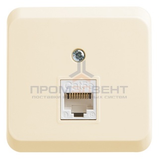 Розетка компьютерная RJ45 кат.5E Этюд кремовый [уп 17 шт]