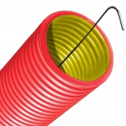 Труба двустенная гибкая DKC 125 мм, с протяжкой, с муфтой красная [бухта 50м]