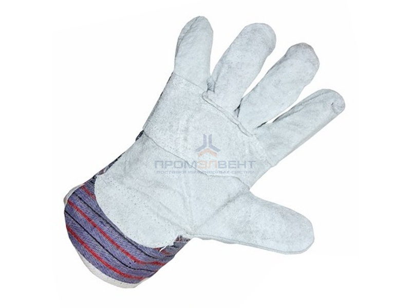 Перчатка спилковая (спилок + хб ткань), кожевенный спилок класса АВ. Материал подкладки: 100% хб